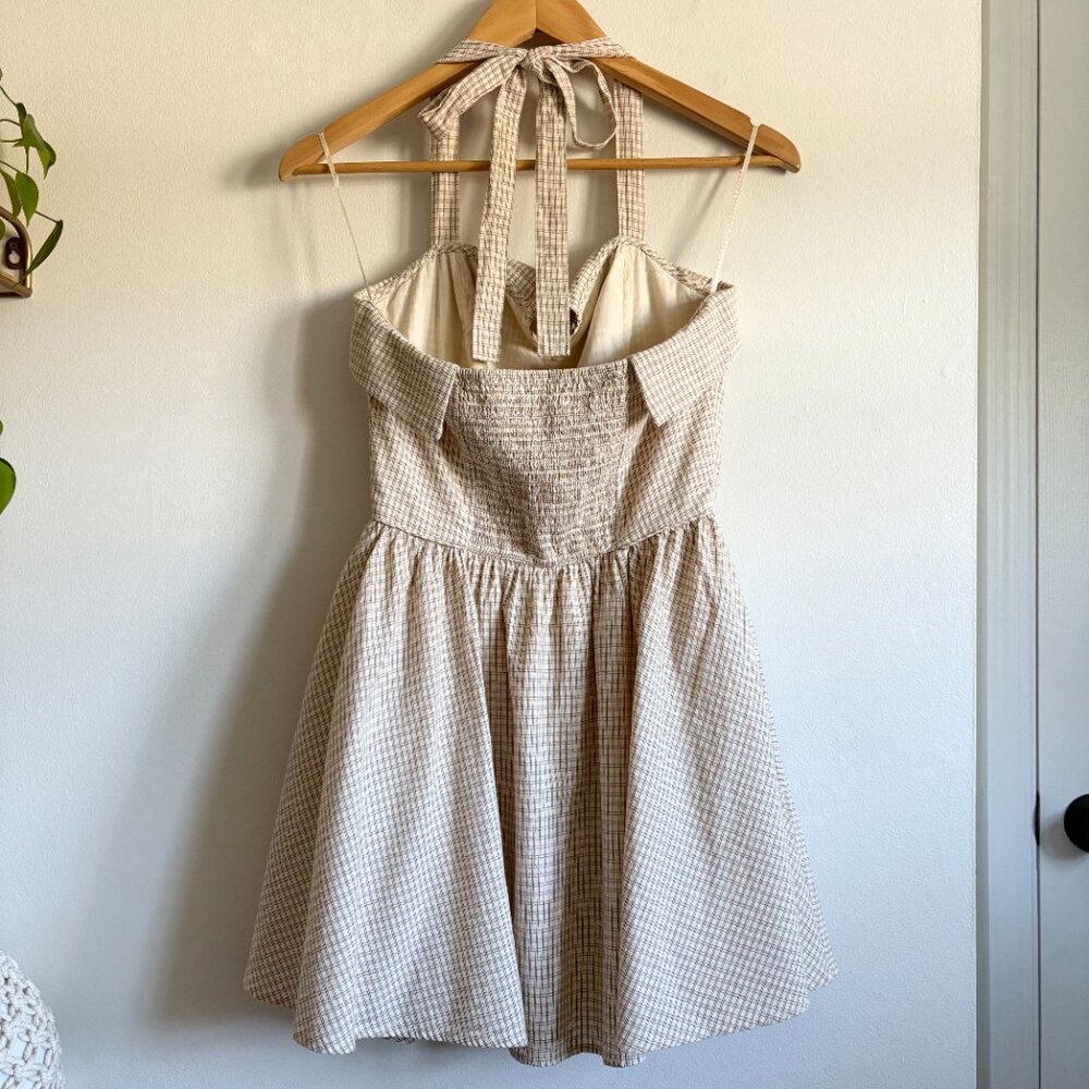 Zara Check Halter Mini Dress NEW - Picture 5 of 6